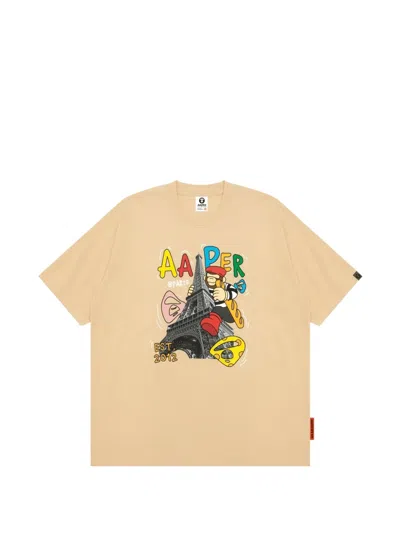 Aape By A Bathing Ape Aaper Graphic-print T-shirt In Neutral