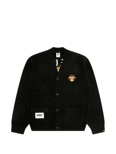 Aape By A Bathing Ape Aaper V-neck Cardigan In Black