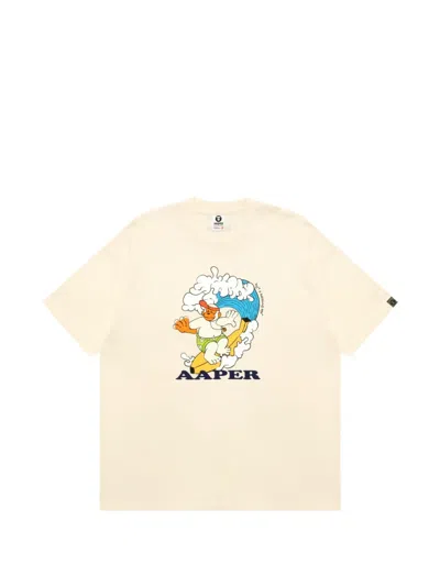 Aape By A Bathing Ape Aaper-print T-shirt In Neutral