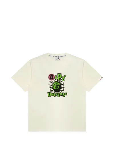 Aape By A Bathing Ape Aapeunvs Graphic-print T-shirt In White