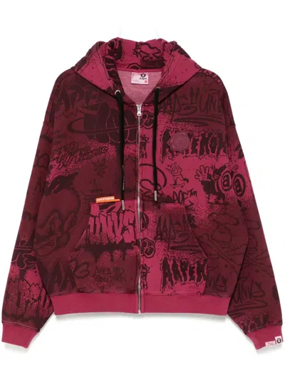 Aape By A Bathing Ape Aapeunvs Hoodie In Rot