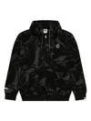 Aape By A Bathing Ape Abstract-print Zip-up Hoodie In Black