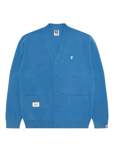 Aape By A Bathing Ape Ape Head Cardigan In Blue