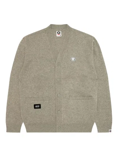 Aape By A Bathing Ape Ape Head Patch-pocket Cardigan In Neutral