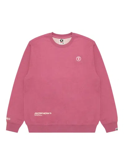 Aape By A Bathing Ape Ape Now Heart Logo-patch Sweatshirt In Pink