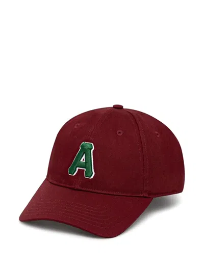 Aape By A Bathing Ape Appliqué Baseball Cap In Burgundy