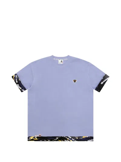 Aape By A Bathing Ape Appliqué Border T-shirt In Blue
