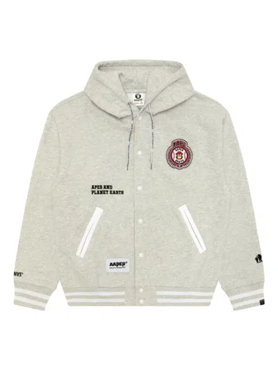 Aape By A Bathing Ape Appliqué-detail Hoodie In Gray