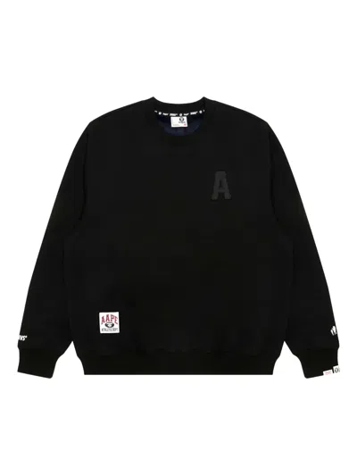 Aape By A Bathing Ape Appliqué Graphic-print Sweatshirt In Black