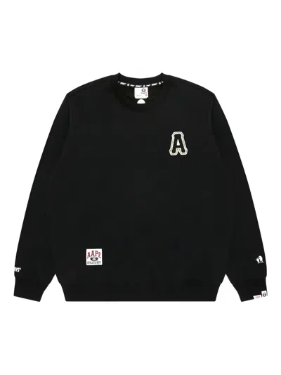Aape By A Bathing Ape Athletic-logo Sweatshirt In Black