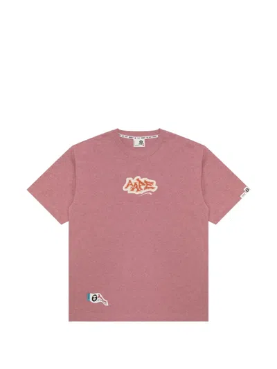 Aape By A Bathing Ape Bead-embellished Logo-print T-shirt In Pink