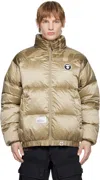 Aape By A Bathing Ape Moonfasce Down Jacket In Bgd Dark Beige