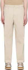 AAPE BY A BATHING APE BEIGE EMBROIDERED TROUSERS