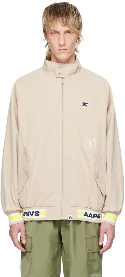 Aape By A Bathing Ape Beige Lightweight Bomber Jacket In Bge Beige (grey)