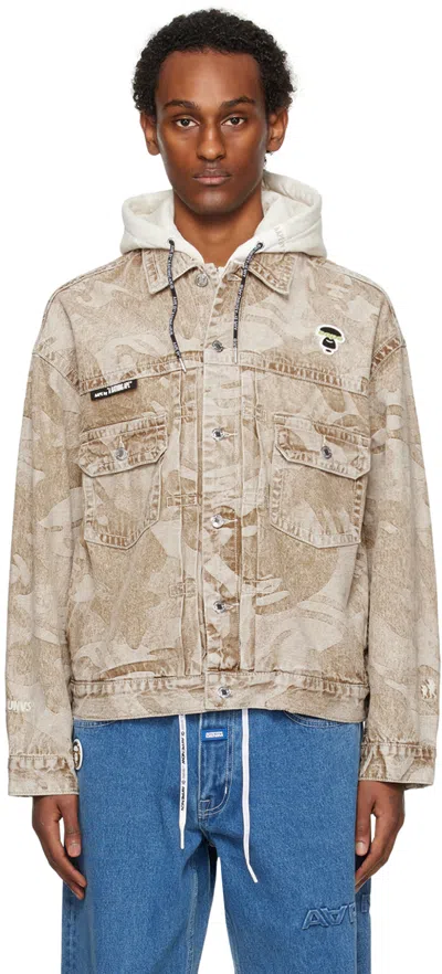 Aape By A Bathing Ape Camouflage-print Hooded Denim Jacket In Bgx