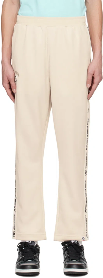 Aape By A Bathing Ape Logo-embroidered Track Trousers In Ivl Light Ivory