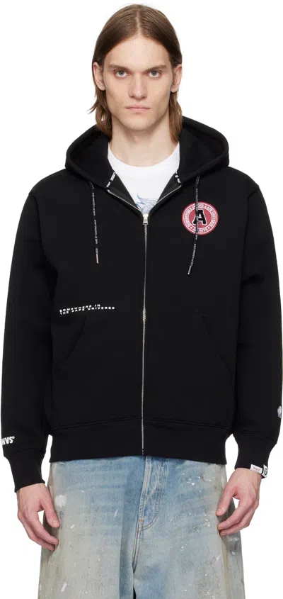 Aape By A Bathing Ape Black Aape Injection Hoodie