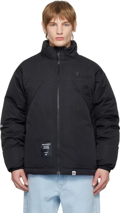 Aape By A Bathing Ape Black 'aape Now' Down Jacket In Bkx Black