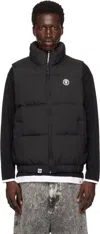 Aape By A Bathing Ape Black 'aape Now' Down Vest In Bkx Black