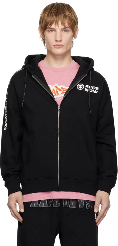 AAPE BY A BATHING APE BLACK 'AAPE NOW' HOODIE