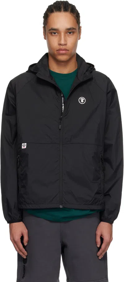 Aape By A Bathing Ape Black 'aape Now' Light Weight Jacket In Bkx Black