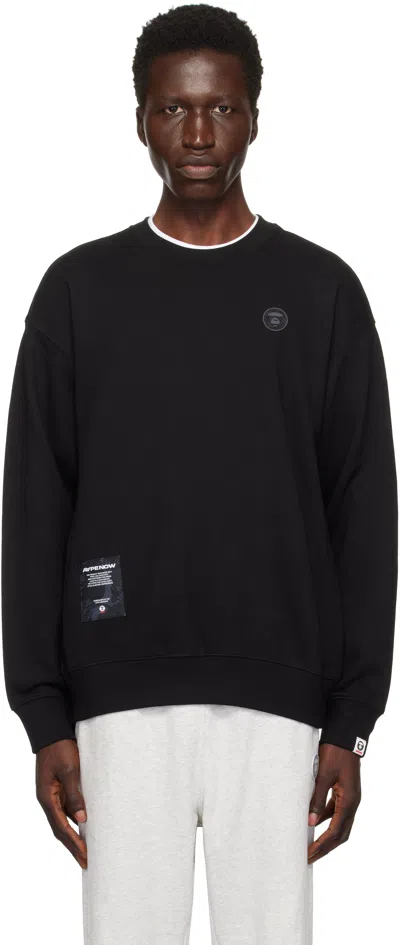 Aape By A Bathing Ape Black 'aape Now' Sweatshirt In Bkx Black