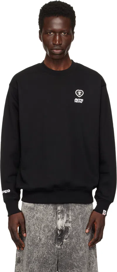 Aape By A Bathing Ape Black 'aape Now' Sweatshirt In Bkx Black