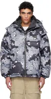 Aape By A Bathing Ape Black & Gray Aape 29.5 Main Down Jacket In Bkg Black (charcoal)