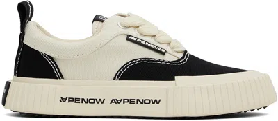 Aape By A Bathing Ape Black & Off-white Aapenow Galaxy Low-top Sneakers In Ivb Ivory