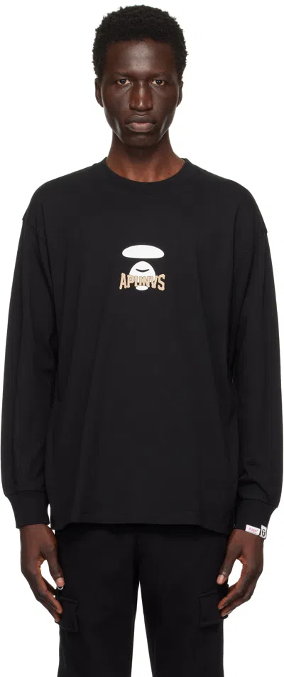 Aape By A Bathing Ape Black Basic Long Sleeve T-shirt In Bkx Black