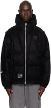 Aape By A Bathing Ape Black Convertible Down Jacket In Bkx