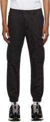 AAPE BY A BATHING APE BLACK EMBROIDERED CARGO PANTS