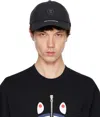 Aape By A Bathing Ape Black Moonface Patch Baseball Cap In Bkx Black