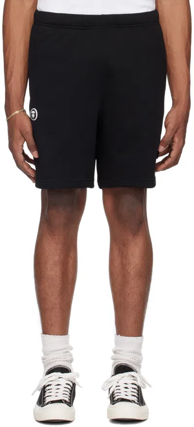 Aape By A Bathing Ape Black Moonface Shorts In Bkx Black
