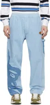 Aape By A Bathing Ape Blue 'aape' Moonface Logo Relaxed Fit Jeans In Bll Light Blue
