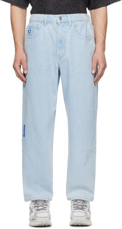 Aape By A Bathing Ape Blue 'aape Now' Jeans In Bll Light Blue