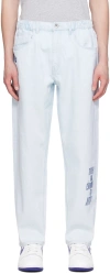 Aape By A Bathing Ape Blue Drawstring Jeans In Bla Blue (white)