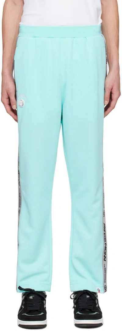 Aape By A Bathing Ape Blue Stripe Sweatpants In Blr Blue (yellow)
