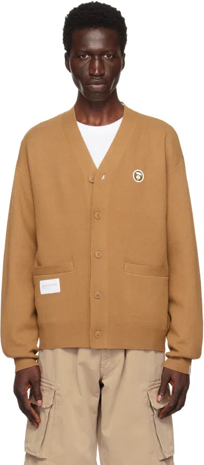 Aape By A Bathing Ape Brown 'aape Now' Knit Cardigan In Bwl Light Brown