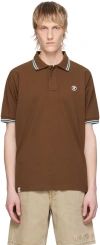 AAPE BY A BATHING APE BROWN PATCH POLO
