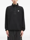 Aape By A Bathing Ape Button-placket Fleece Sweatshirt In Black
