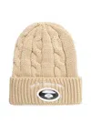 Aape By A Bathing Ape Cable-knit Logo-patch Beanie In Neutral