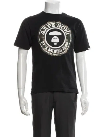 Pre-owned Aape By A Bathing Ape Camo Logo Graphic Print T-shirt In Black