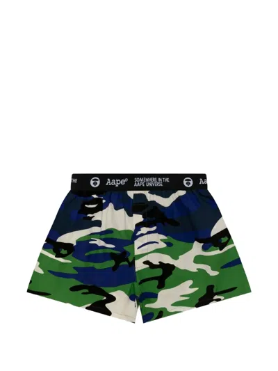 Aape By A Bathing Ape Camo Logo-waistband Boxers In Multi