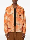Aape By A Bathing Ape Camo Zip-up Overshirt In Orange