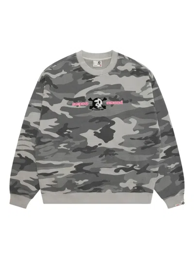 Aape By A Bathing Ape Camouflage Embroidered Sweater In Green