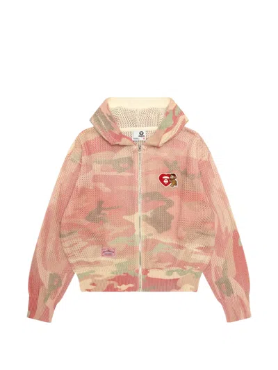 Aape By A Bathing Ape Camouflage Hoodie In Pink