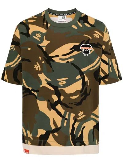 Aape By A Bathing Ape Camouflage-print Cotton T-shirt In Grr Green (yellow)