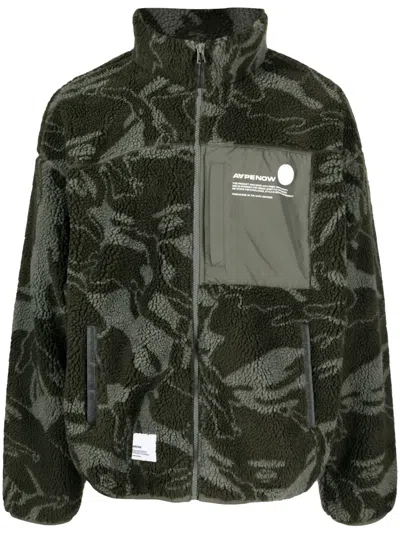 Aape By A Bathing Ape Camouflage-print Fleece Jacket In Grün