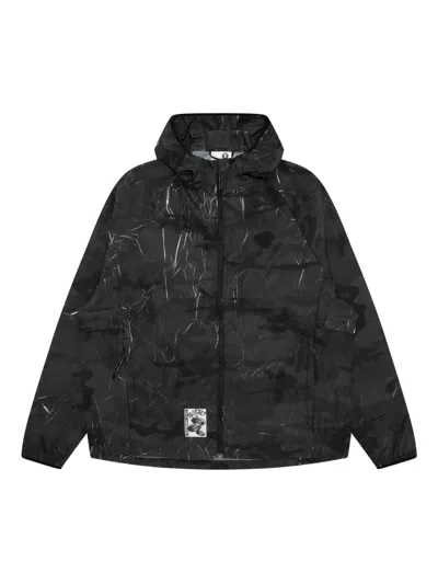 Aape By A Bathing Ape Camouflage-print Hooded Jacket In Black